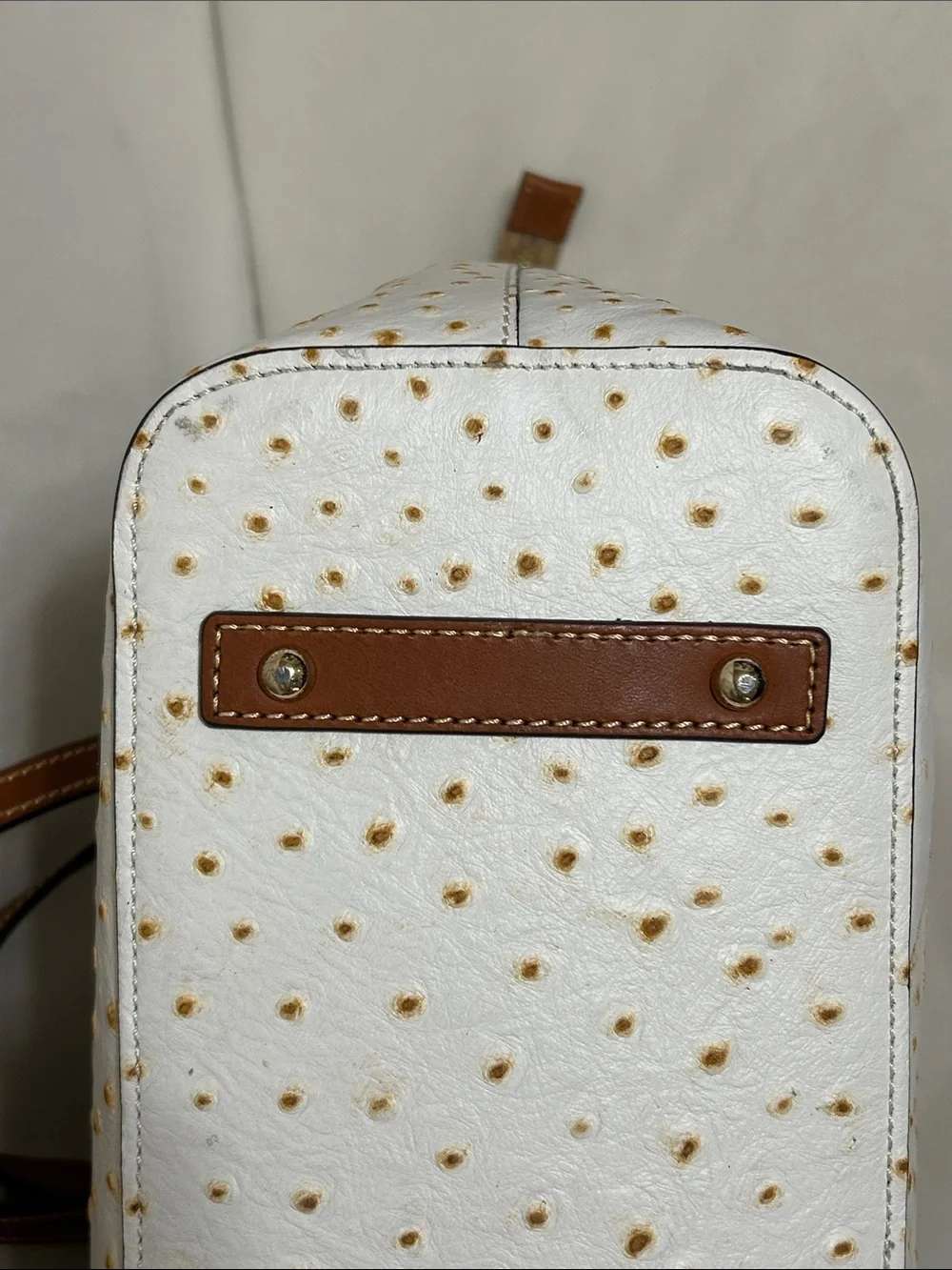 Dooney & Bourke Ostrich Tote In Bone